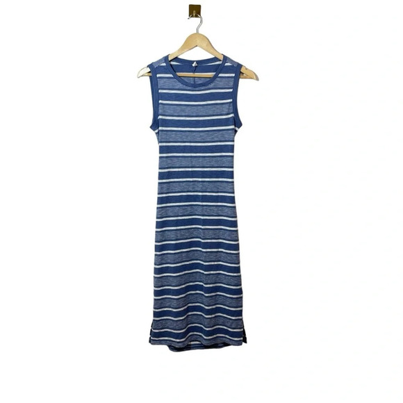 Nordstrom BP Knit Striped Cut-Out Back Midi Dress in Blue/White Size S - Picture 7 of 13
